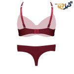 ست شورت و سوتین زرشکی پانیذ 12015 کد:s169-2