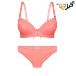 ست شورت و سوتین پاپیون دار مرجانی کد :s171-4