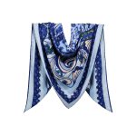 روسری نخی آبی طرح LV کد:R106-7