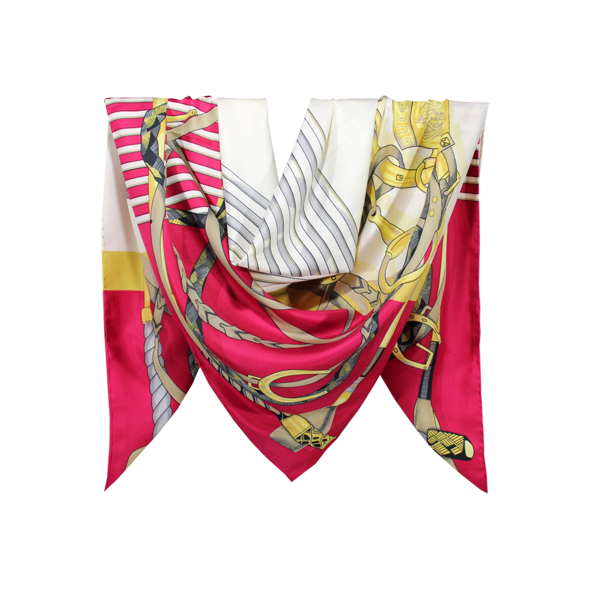 روسری توییل قرمز طرح GUCCI کد:R107-3