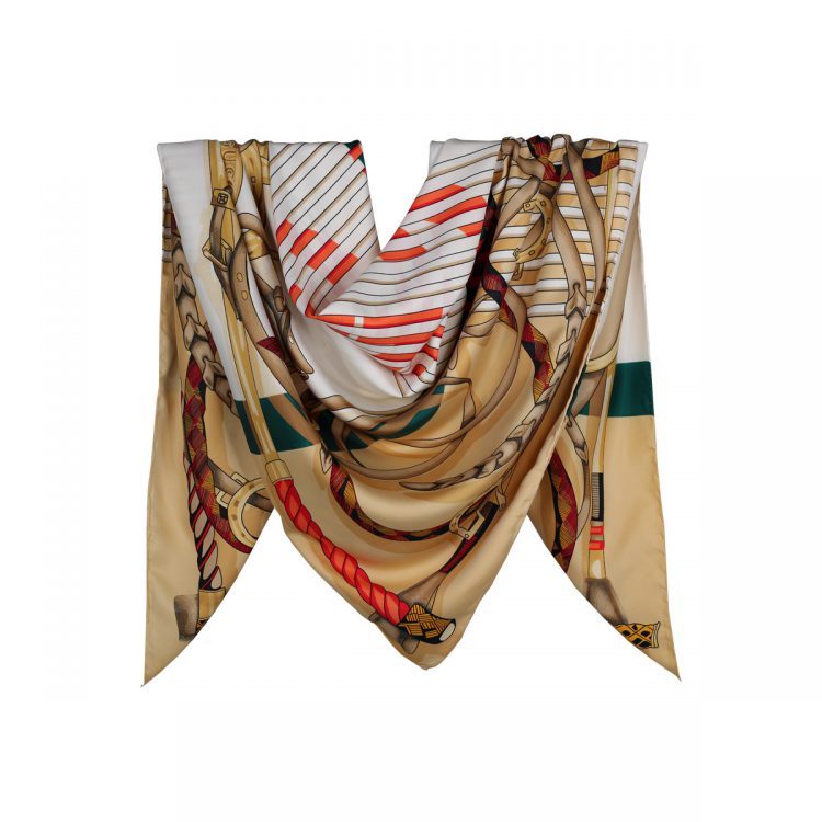 روسری توییل طلایی طرح GUCCI کد:R107-4