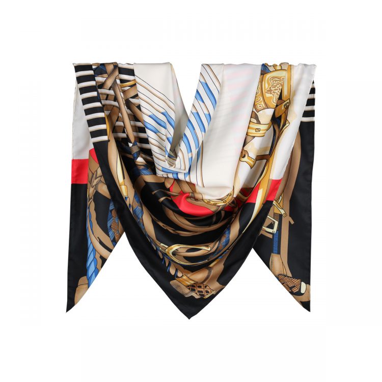 روسری توییل مشکی طرح GUCCI کد:R107-5