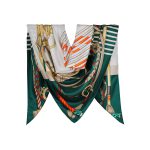 روسری توییل سبز طرح GUCCI کد:R107-7