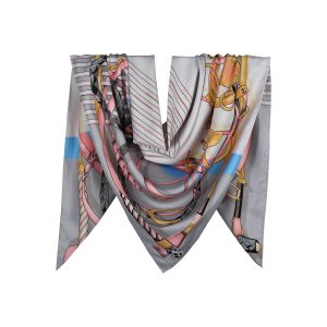 روسری توییل طوسی طرح GUCCI کد:R107-8