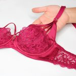 جلو سوتین ست گیپور لاکچری زرشکی برند Cenceka flower کد:s415-3