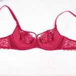 داخل سوتین ست گیپور لاکچری زرشکی برند Cenceka flower کد:s415-3