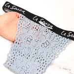 پارچه شورت ست گیپور طوسی فانتزی طرح La senza کد:s422-2